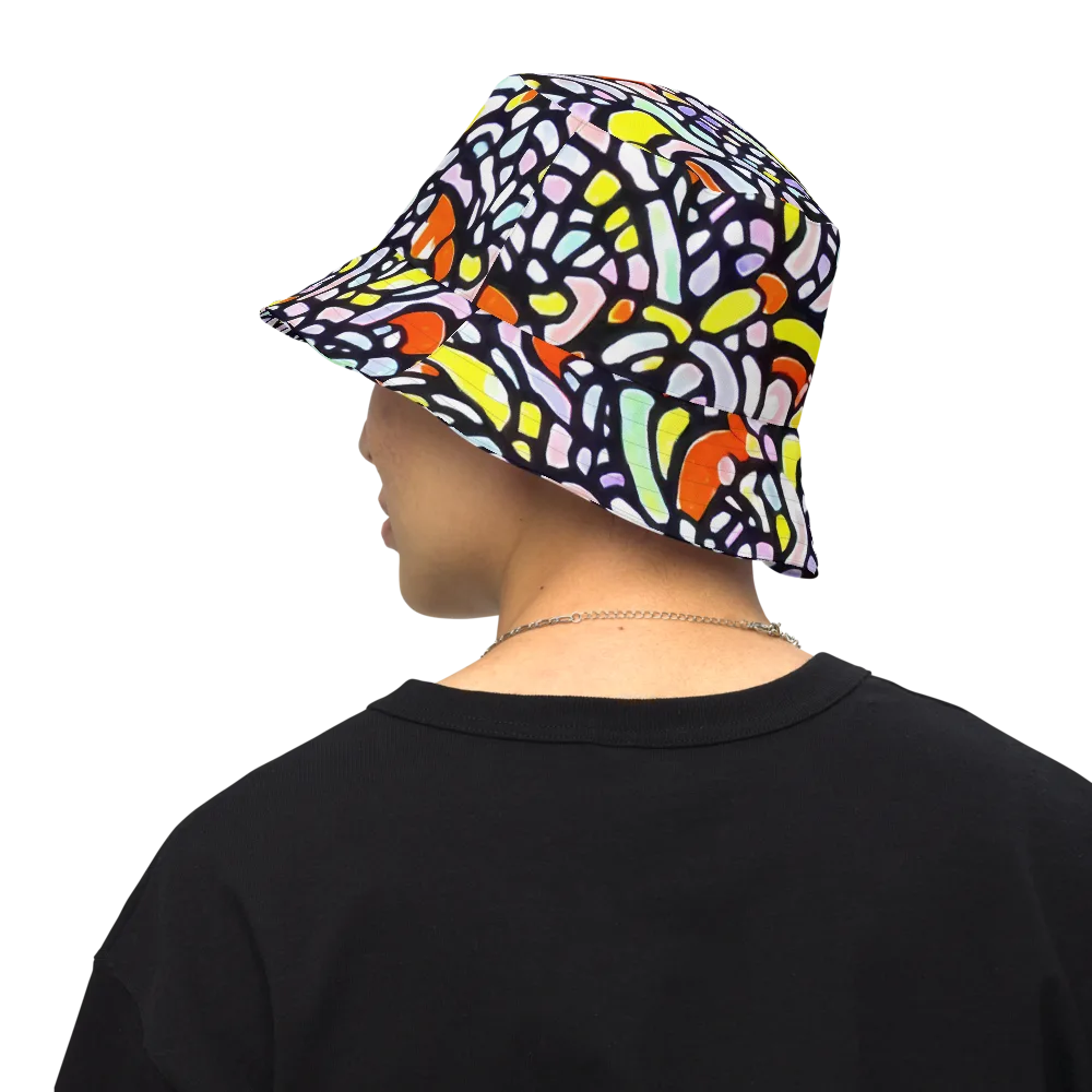 Cubist Carousel on Reversible Bucket Hat — Back Inside