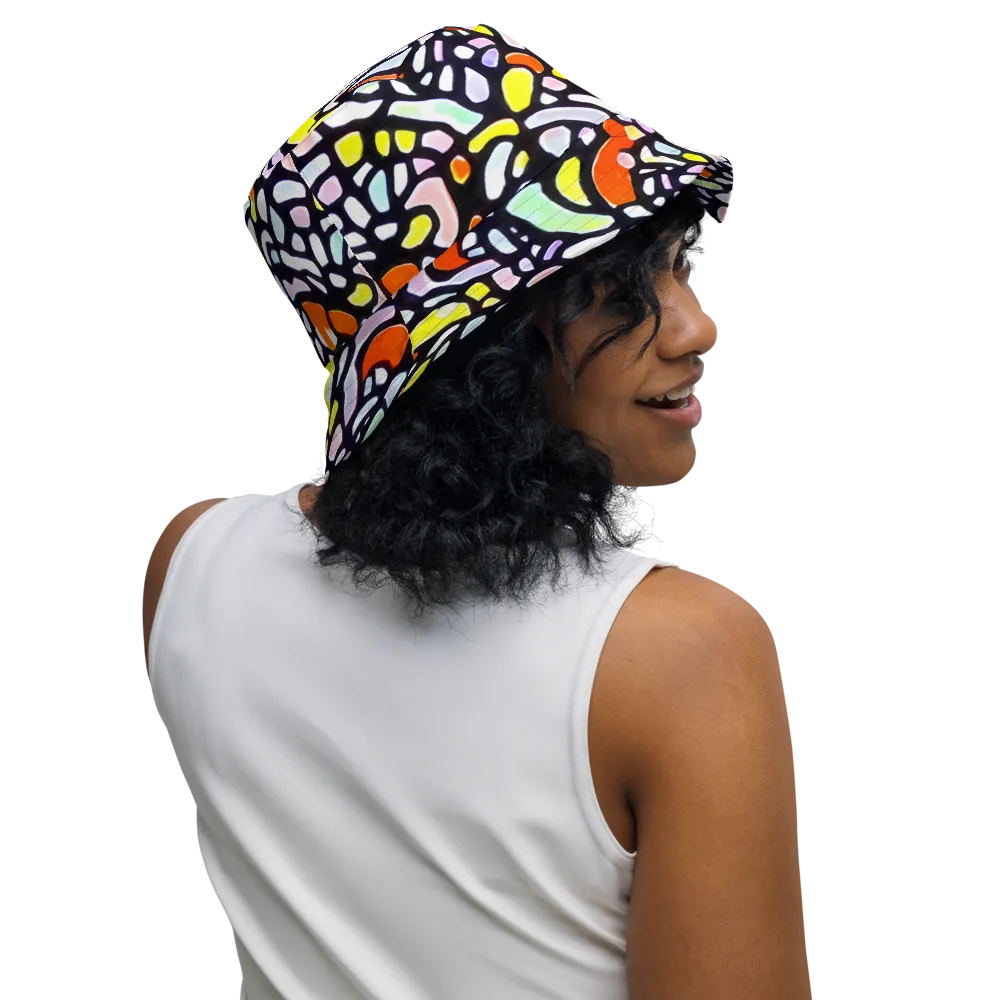 Cubist Carousel on Reversible Bucket Hat — Right Outside