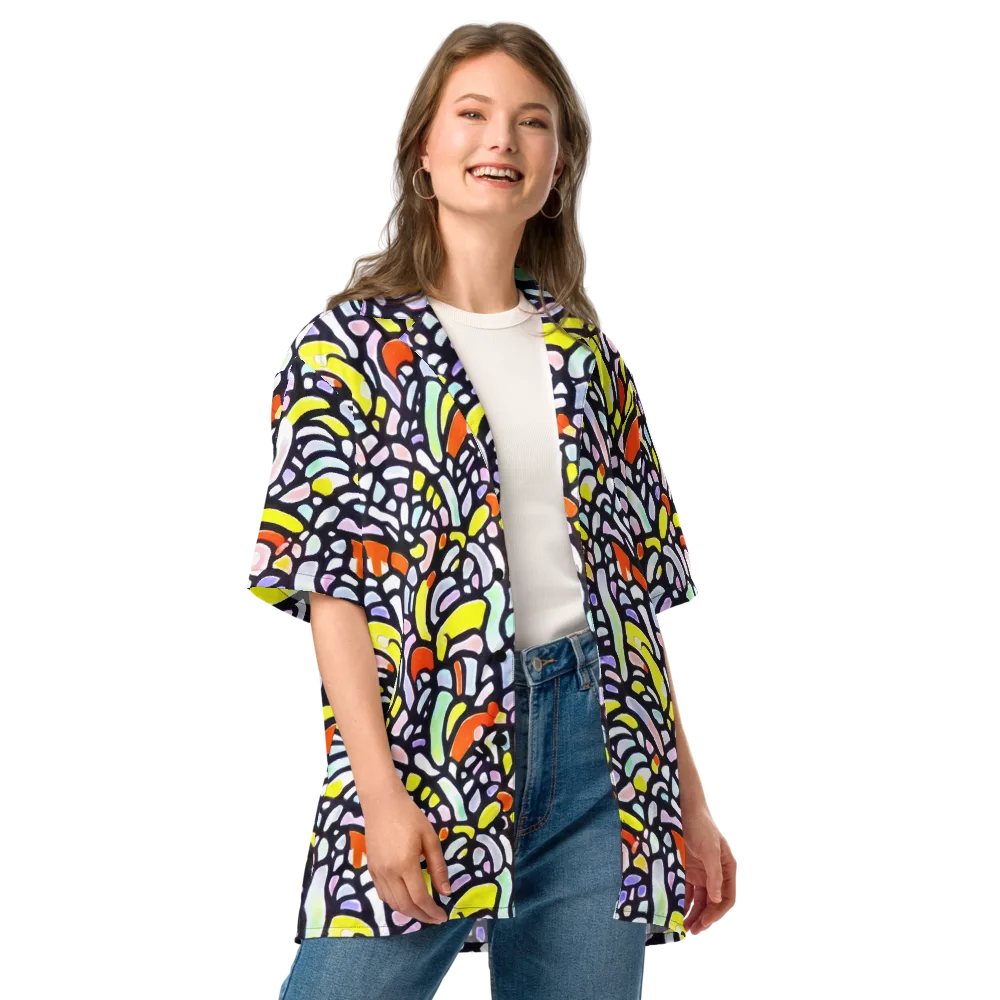 Cubist Carousel on Button Shirt — Front