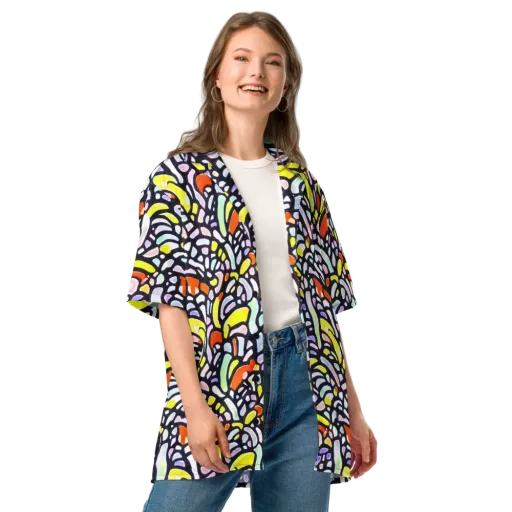 Cubist Carousel on a Button Shirt