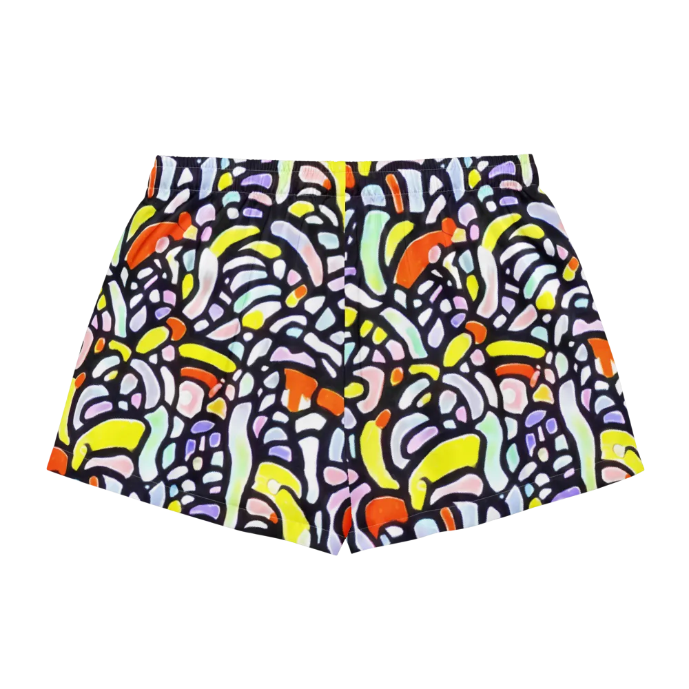Cubist Carousel on Women's Pajama Shorts — Back