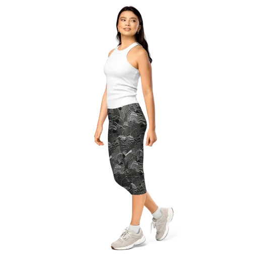 Zebra Leaf on a Capri Leggings