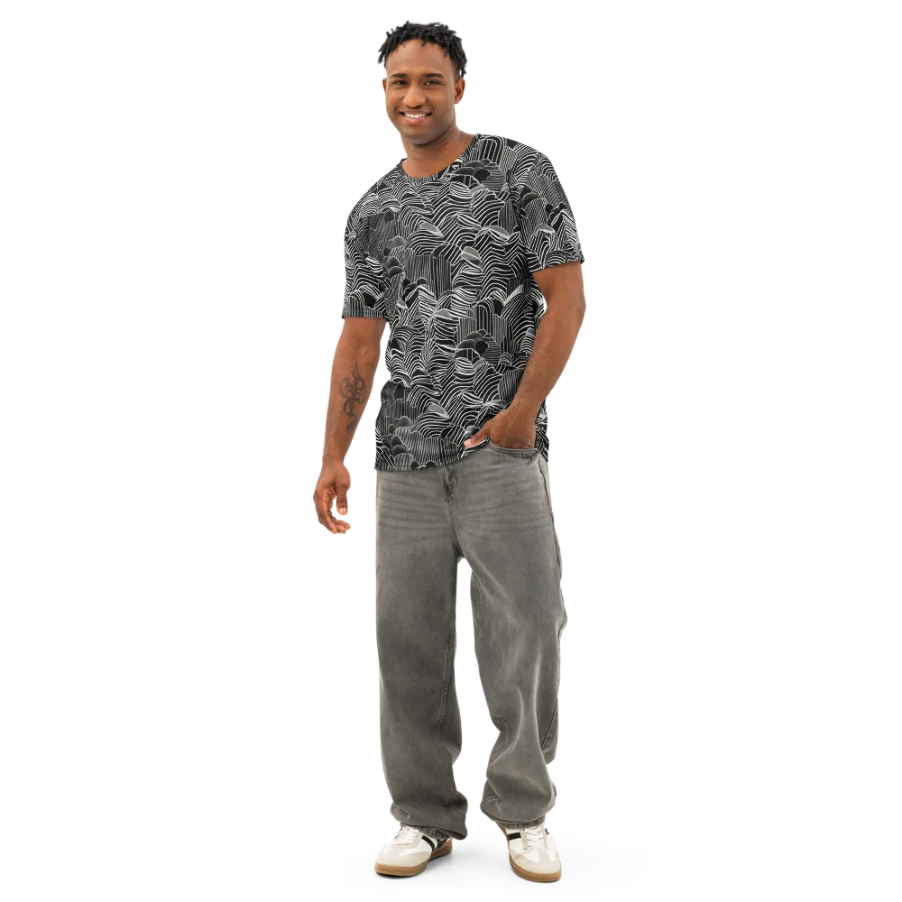 Zebra Leaf on Men's Cotton Crew Neck T-Shirt — Front