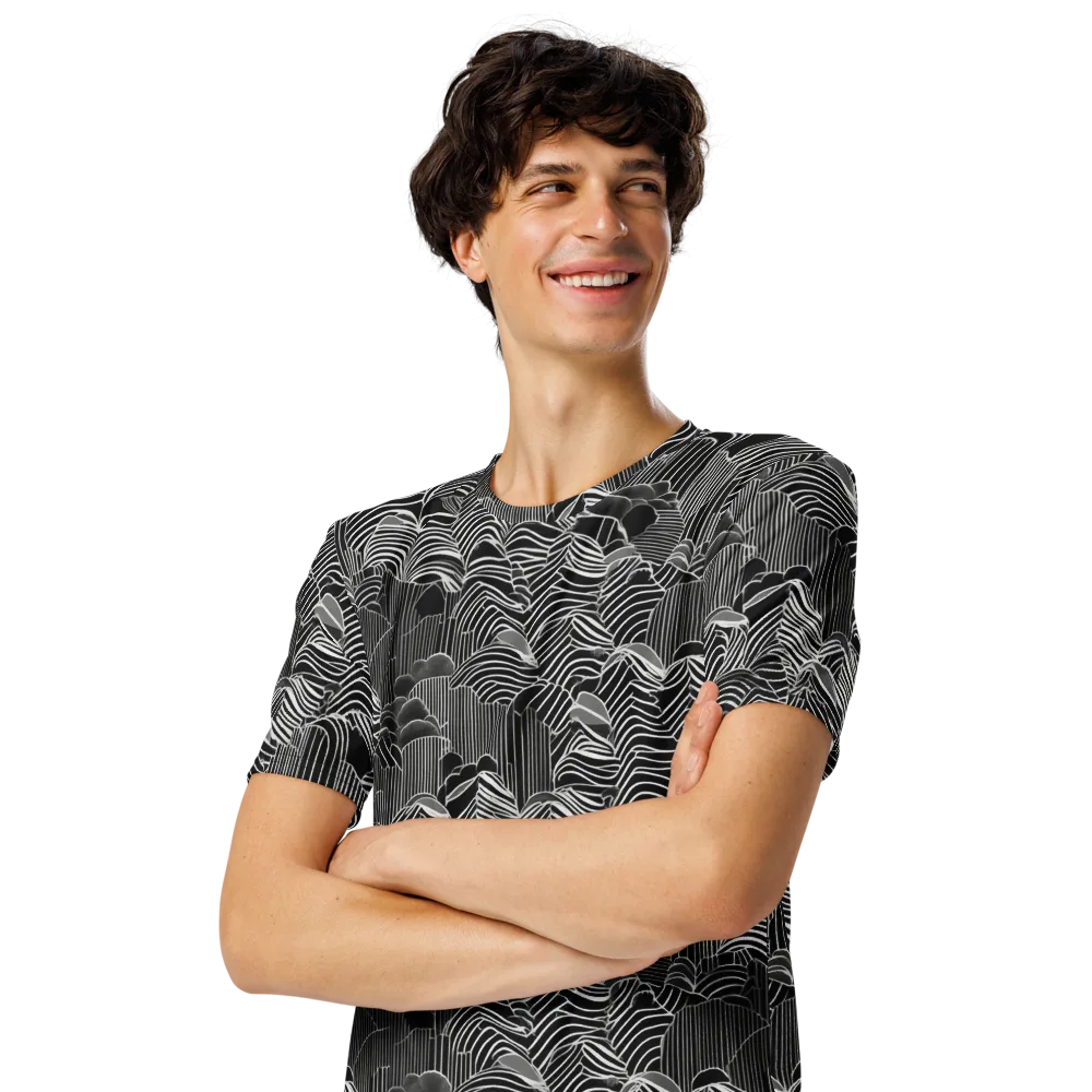 Zebra Leaf on Men's Crew Neck T-Shirt — Left Front