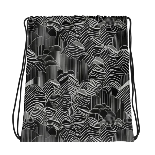 Zebra Leaf on a Drawstring Bag