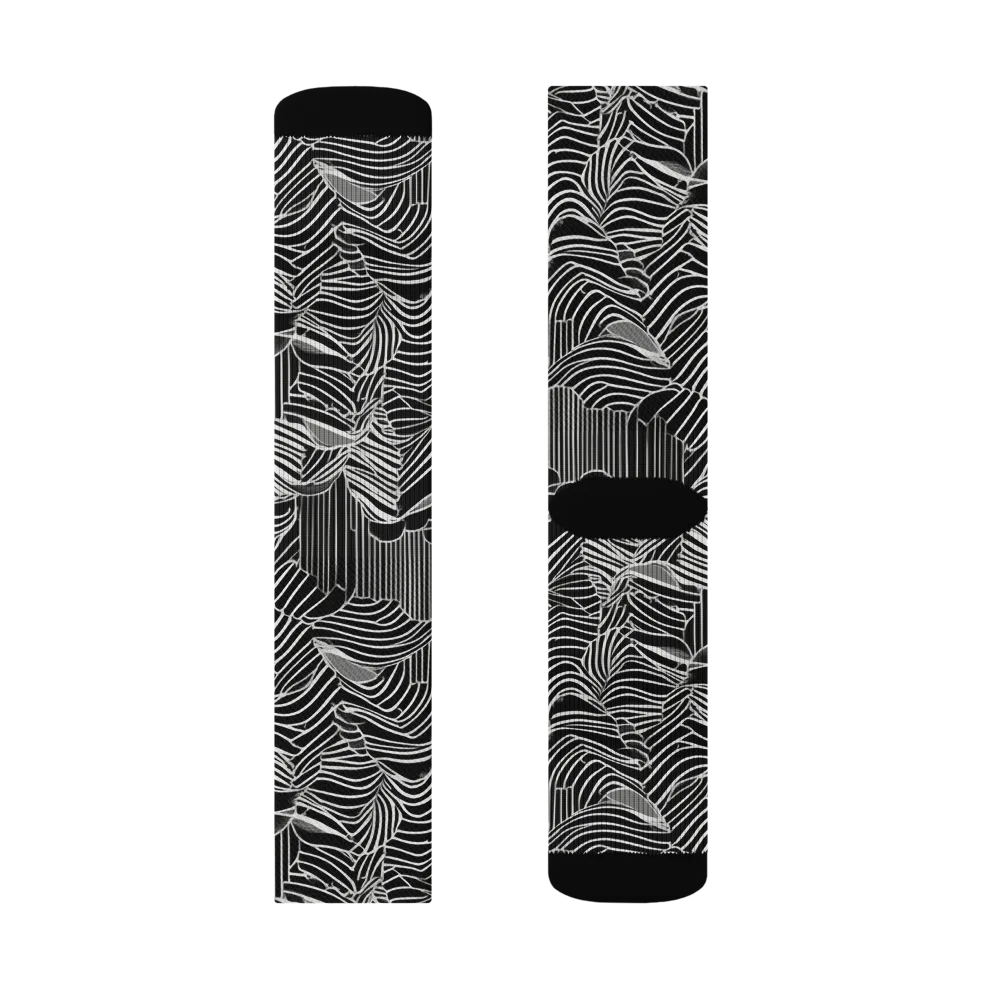 Zebra Leaf on Socks — Left Sock