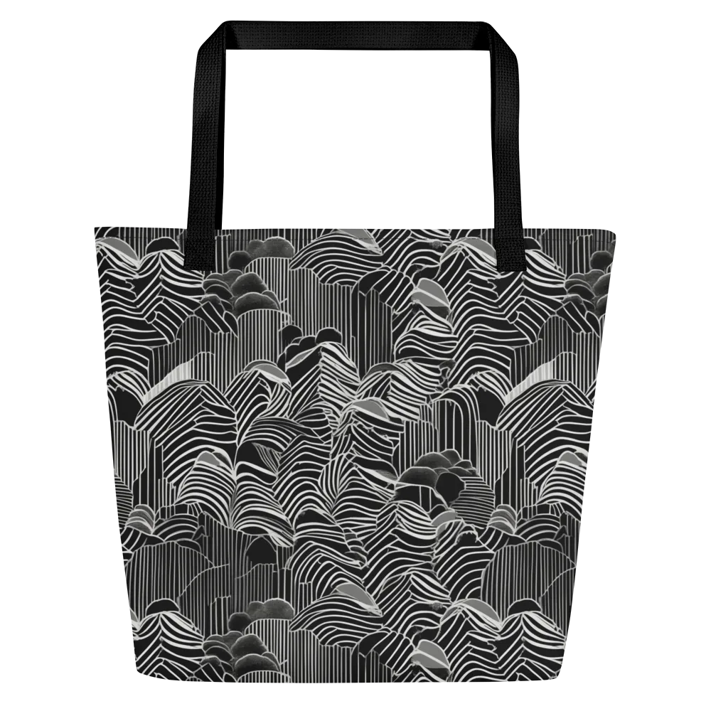 Zebra Leaf on Large Tote Bag W/ Pocket — Front
