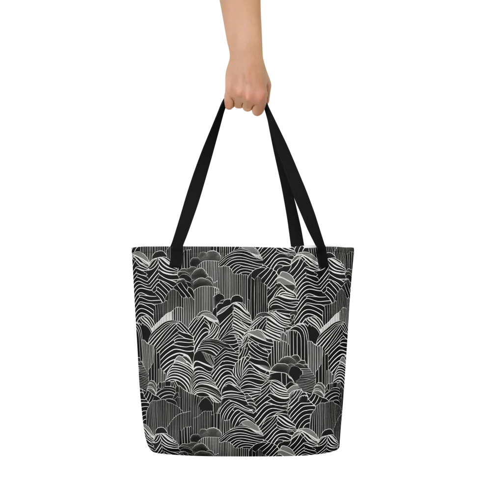 Zebra Leaf on Large Tote Bag W/ Pocket — Front