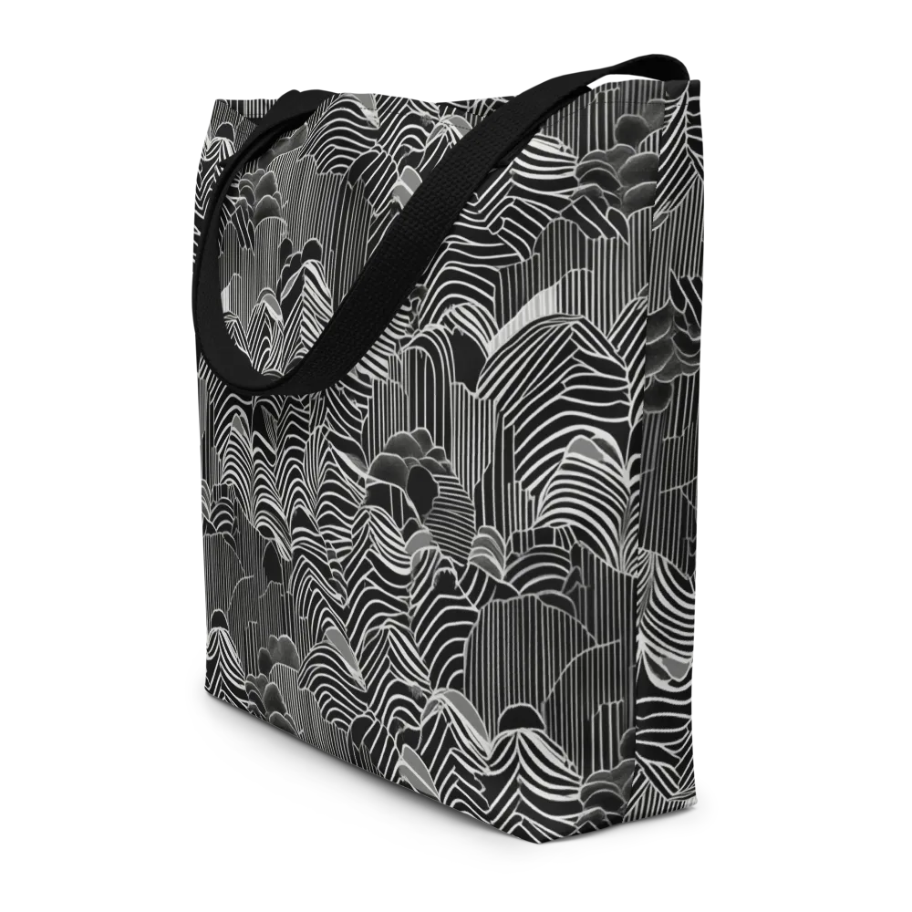 Zebra Leaf on Large Tote Bag W/ Pocket — Front