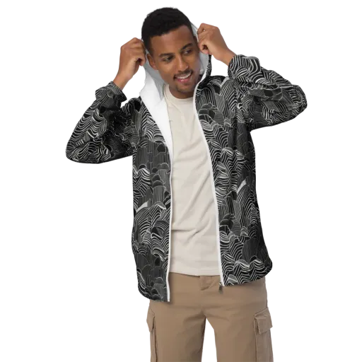 Zebra Leaf on a Men's Windbreaker