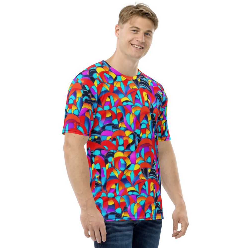 Vivid Tessellation on Men's Crew Neck T-Shirt — Right
