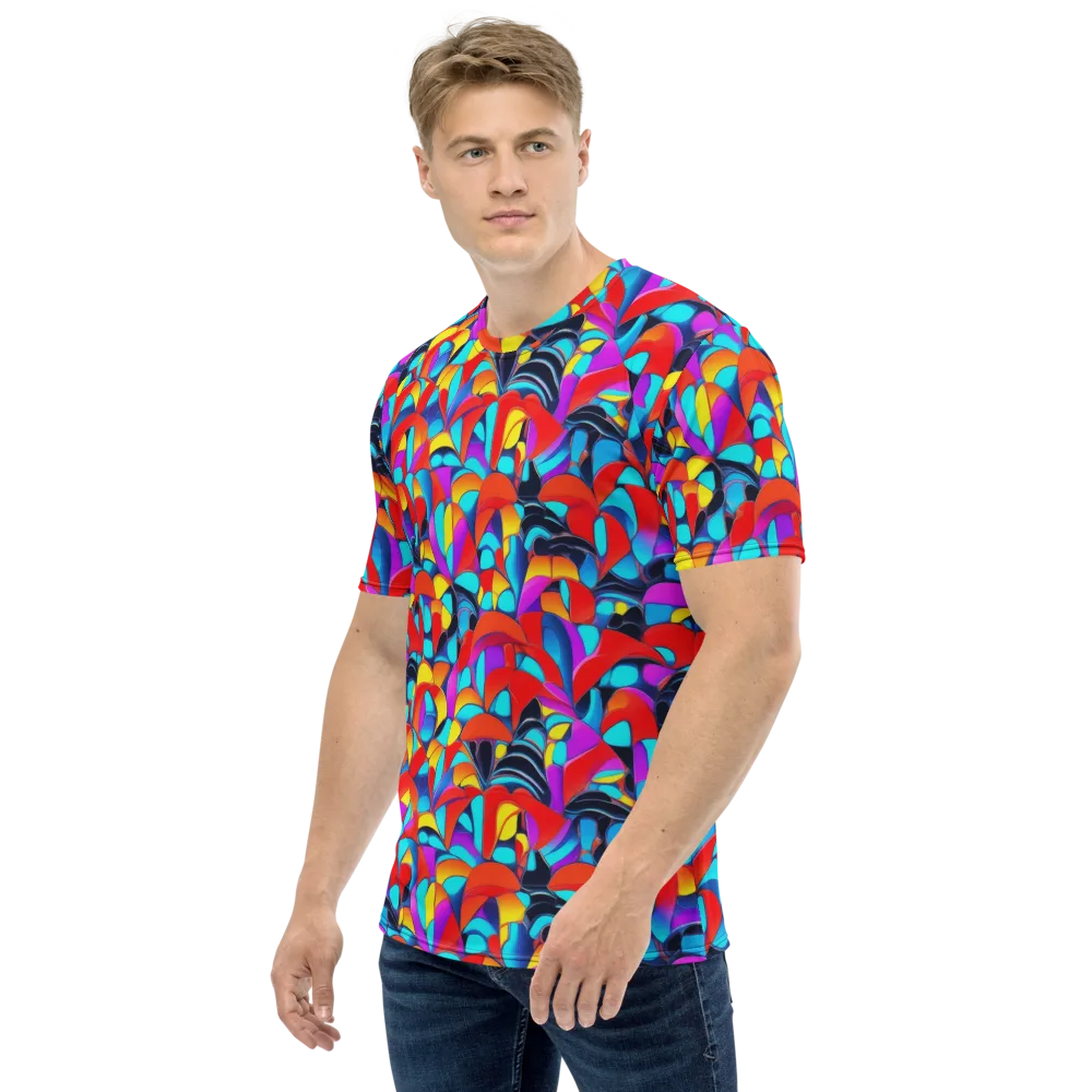 Vivid Tessellation on Men's Crew Neck T-Shirt — Left