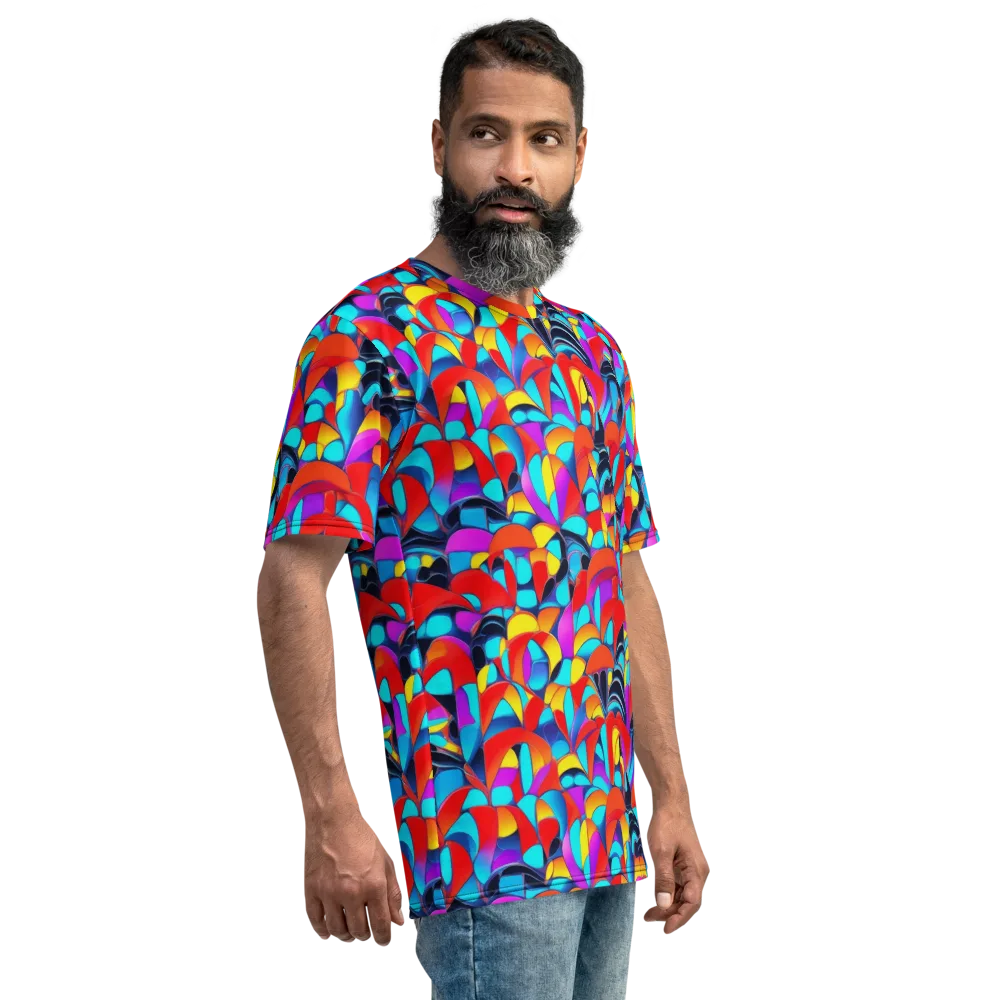 Vivid Tessellation on Men's Crew Neck T-Shirt — Right