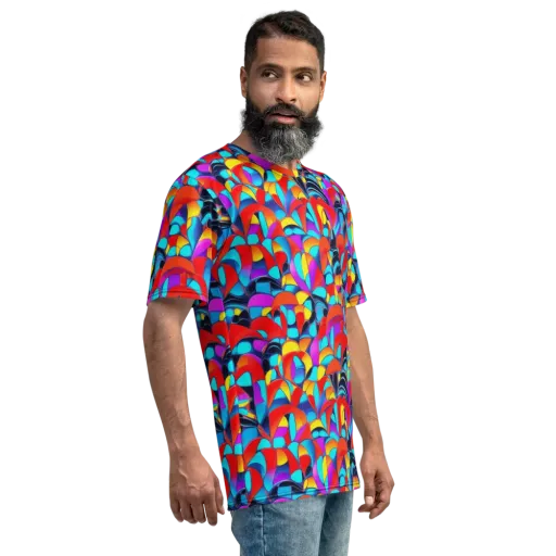 Vivid Tessellation on a Men's Crew Neck T-Shirt
