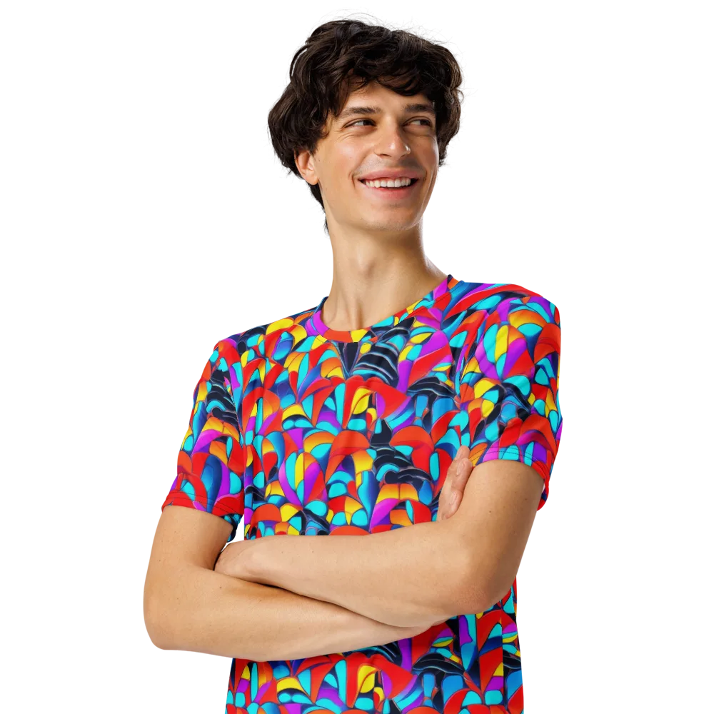 Vivid Tessellation on Men's Crew Neck T-Shirt — Left Front