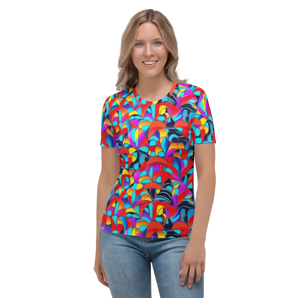 Vivid Tessellation on Women's Crew Neck T-Shirt — Front