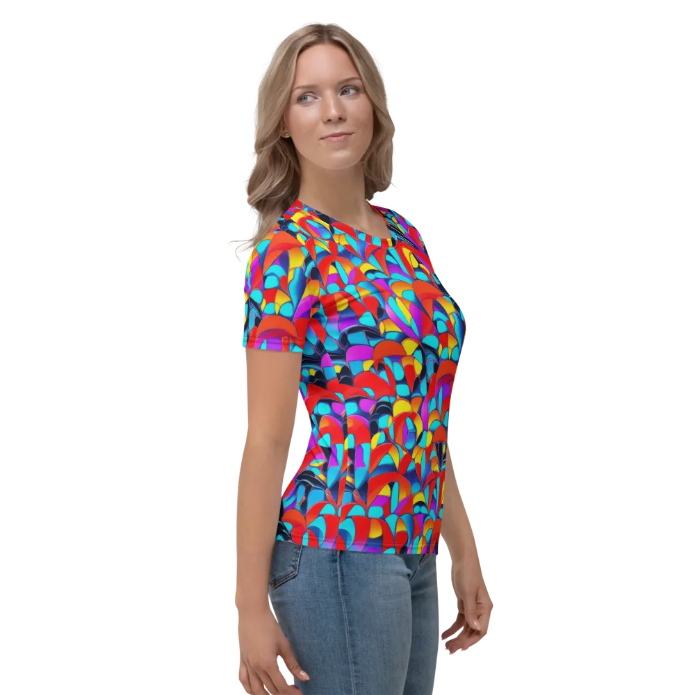 Vivid Tessellation on Women's Crew Neck T-Shirt — Right