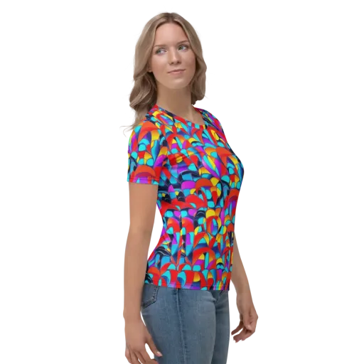 Vivid Tessellation on a Women's Crew Neck T-Shirt