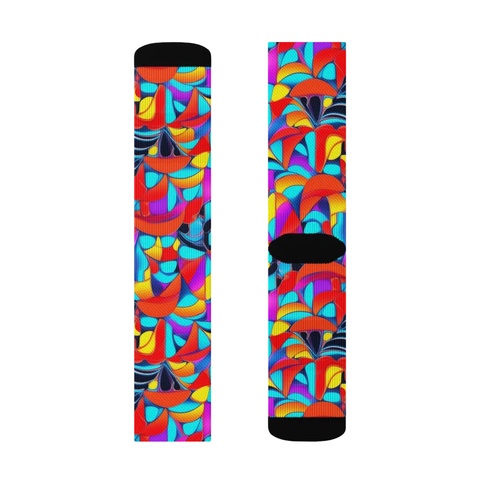 Vivid Tessellation on Socks — Left Sock