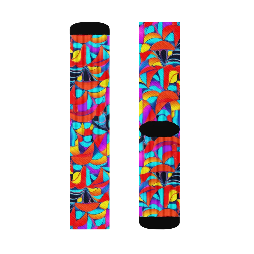 Vivid Tessellation on Socks — Right Sock