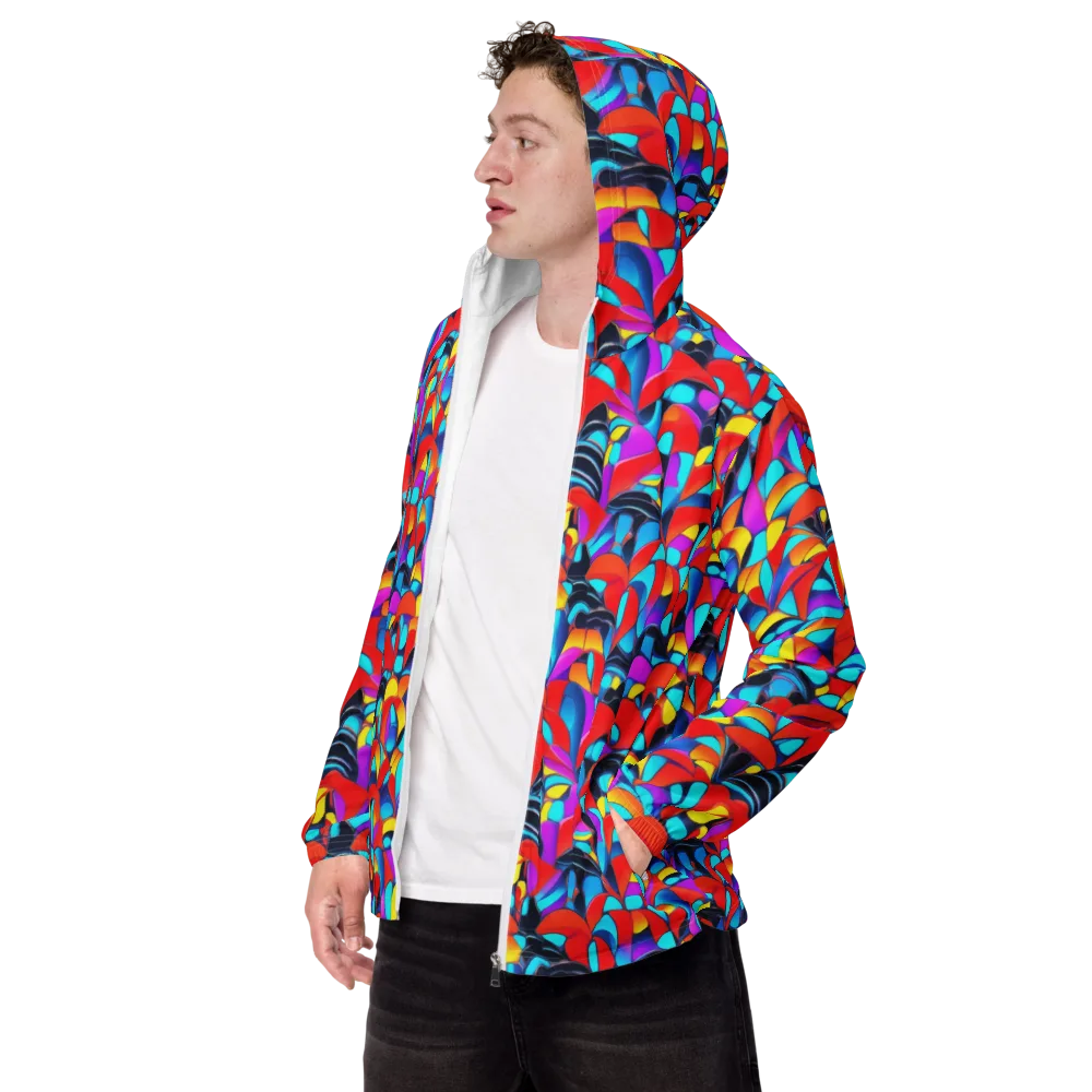 Vivid Tessellation on Men's Windbreaker — Left Front