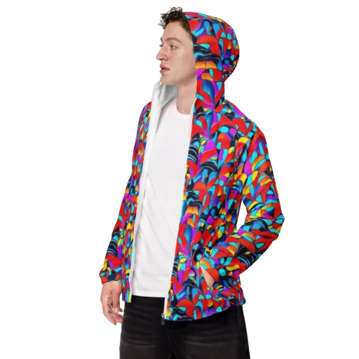 Vivid Tessellation on a Men's Windbreaker