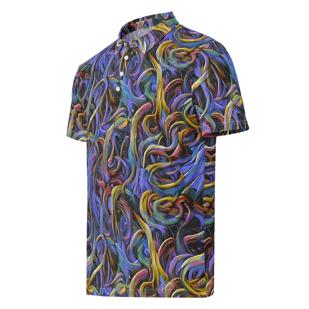 Tanning Twirl on Men's Slim Fit Polo Shirt — Left Front