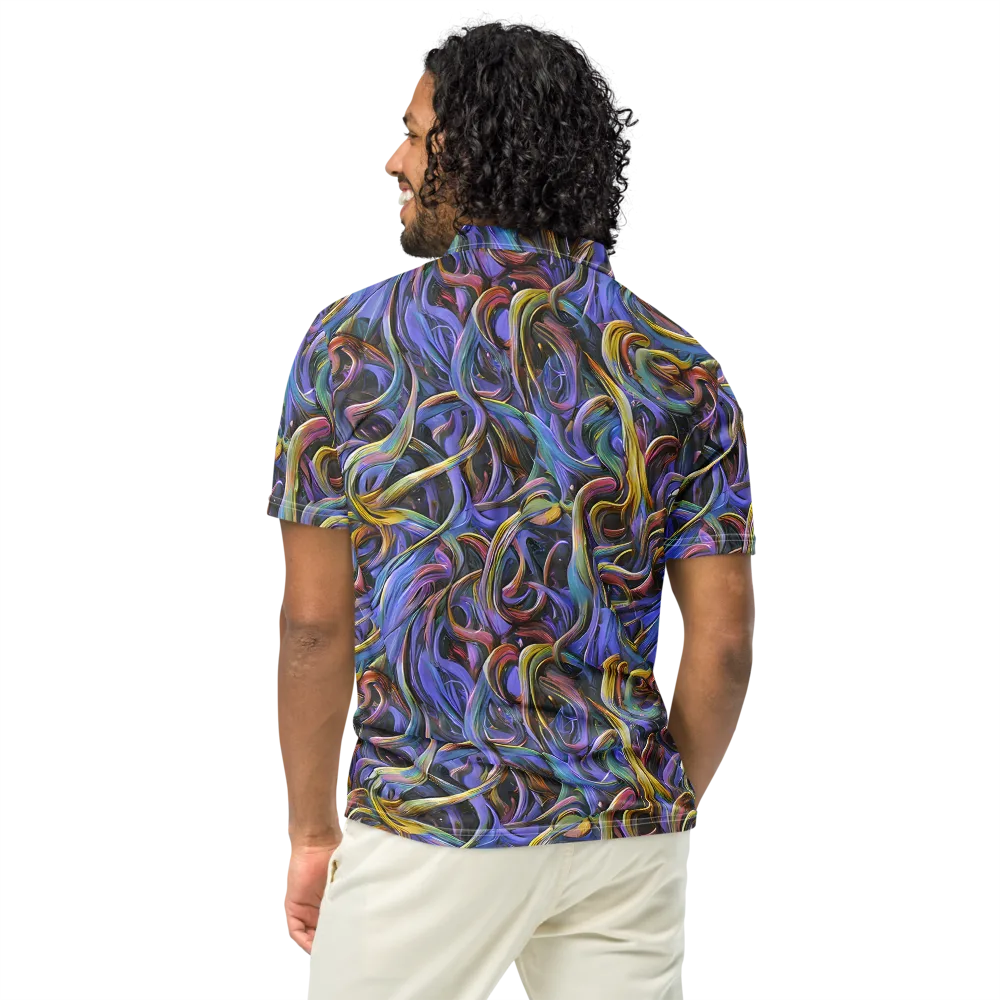 Tanning Twirl on Men's Slim Fit Polo Shirt — Back