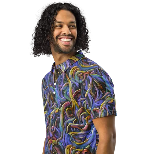 Tanning Twirl on a Men's Slim Fit Polo Shirt