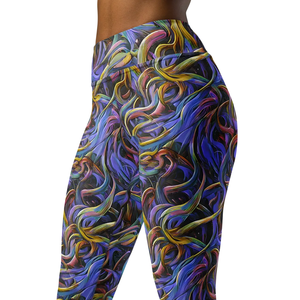 Tanning Twirl on Yoga Leggings — Left Front