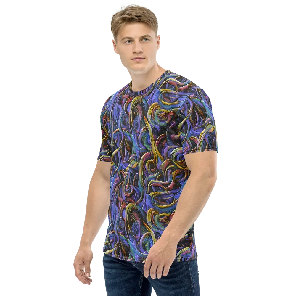 Tanning Twirl on Men's Crew Neck T-Shirt — Left