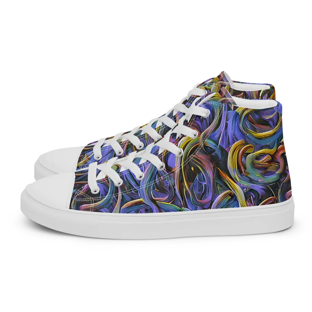 Tanning Twirl on Men's High Top Canvas Shoes — Left