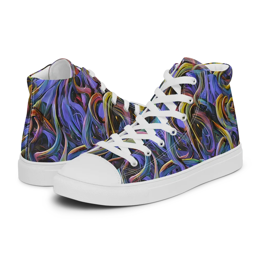 Tanning Twirl on Men's High Top Canvas Shoes — Left