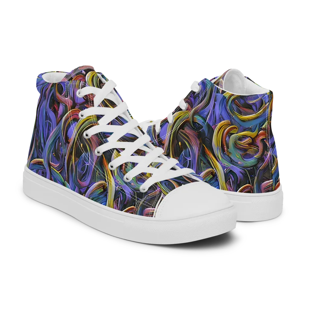 Tanning Twirl on Men's High Top Canvas Shoes — Right
