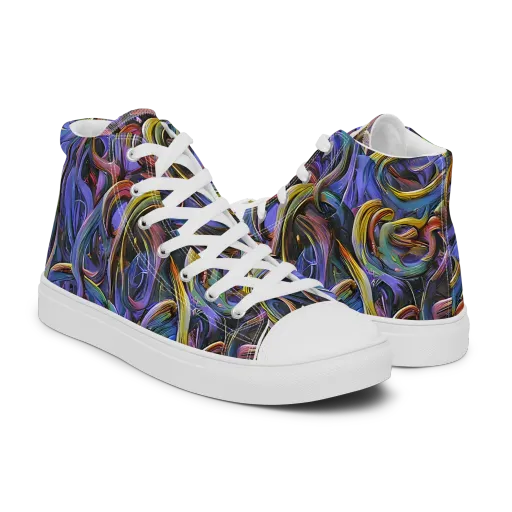 Tanning Twirl on a Men's High Top Canvas Shoes