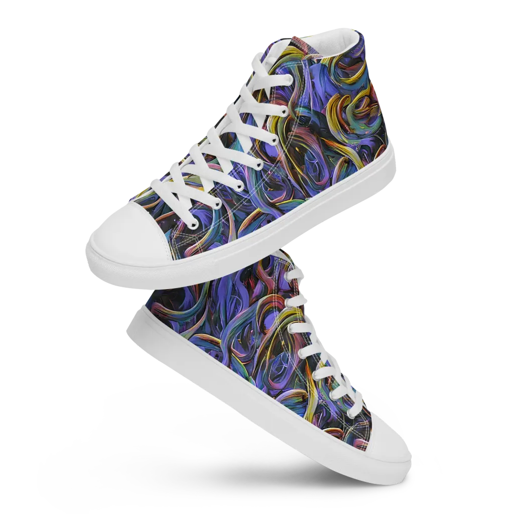 Tanning Twirl on Men's High Top Canvas Shoes — Front