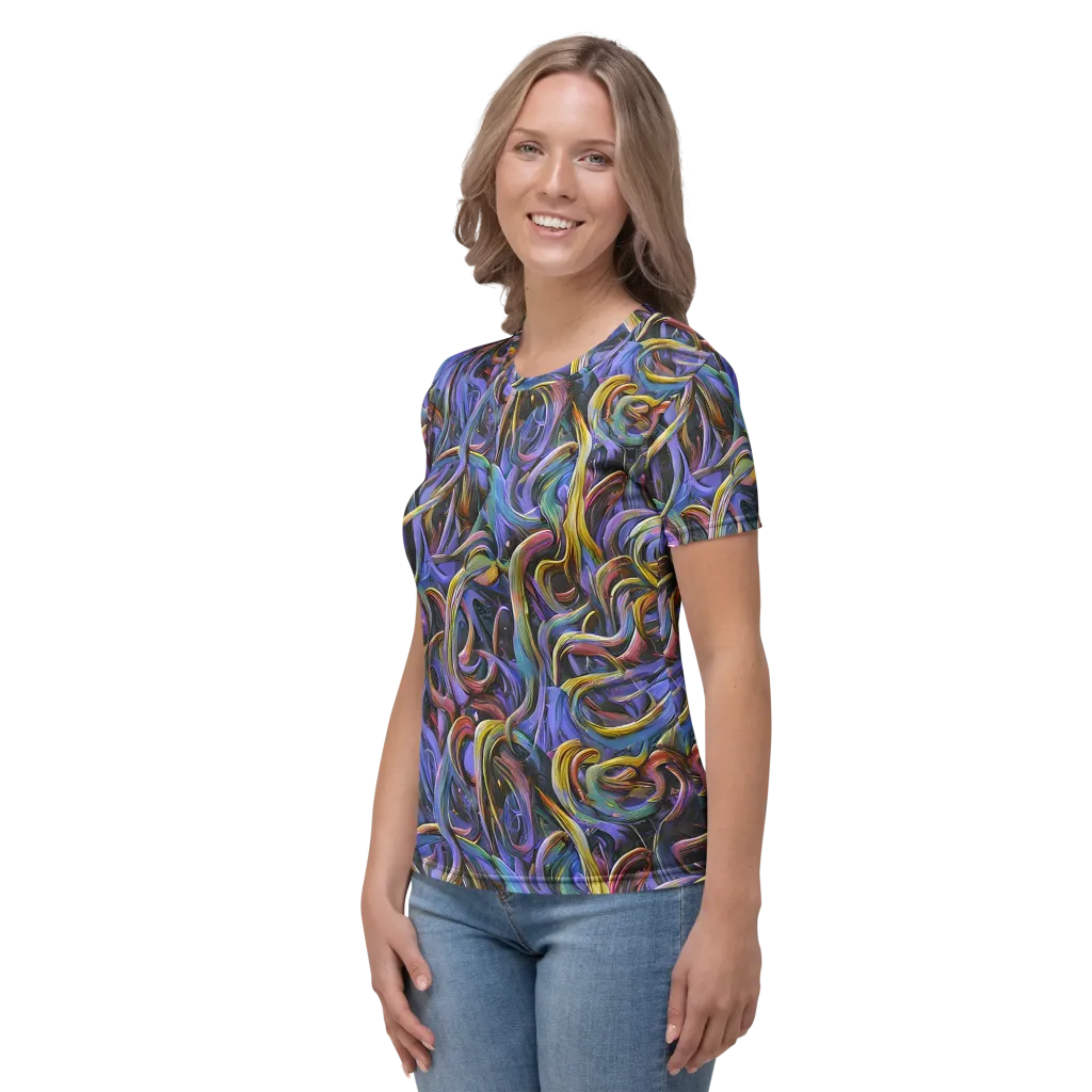 Tanning Twirl on Women's Crew Neck T-Shirt — Left