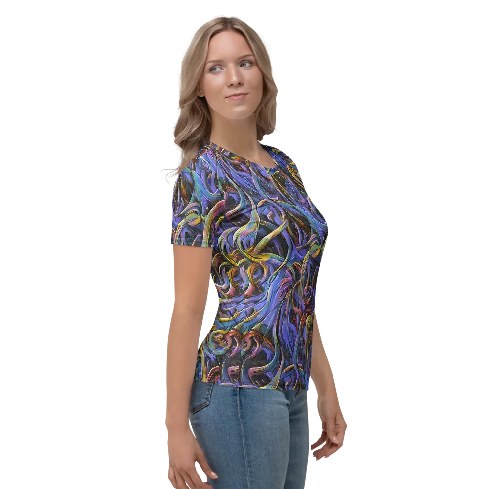 Tanning Twirl on Women's Crew Neck T-Shirt — Right