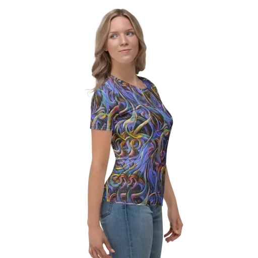 Tanning Twirl on a Women's Crew Neck T-Shirt