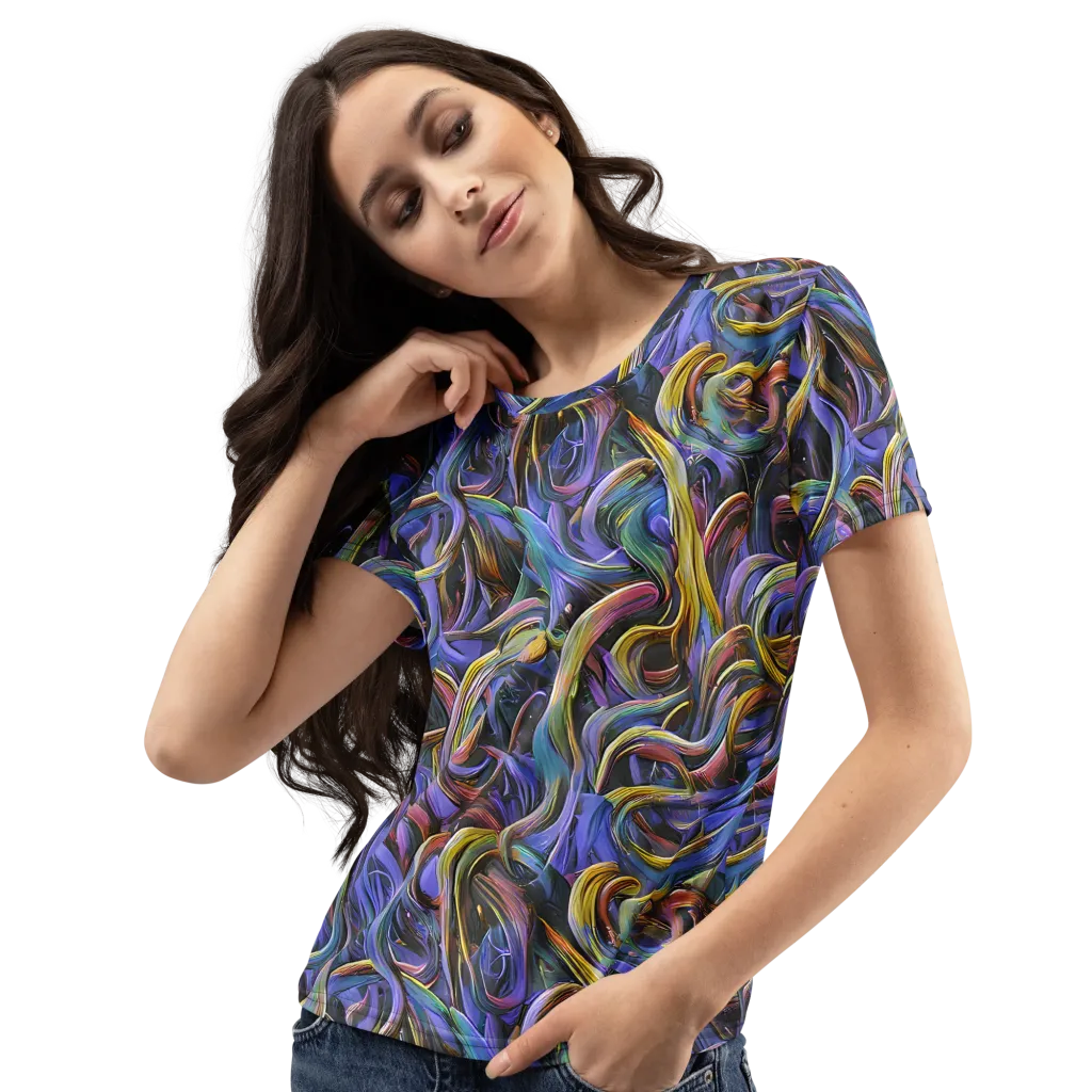 Tanning Twirl on Women's Crew Neck T-Shirt — Left Front