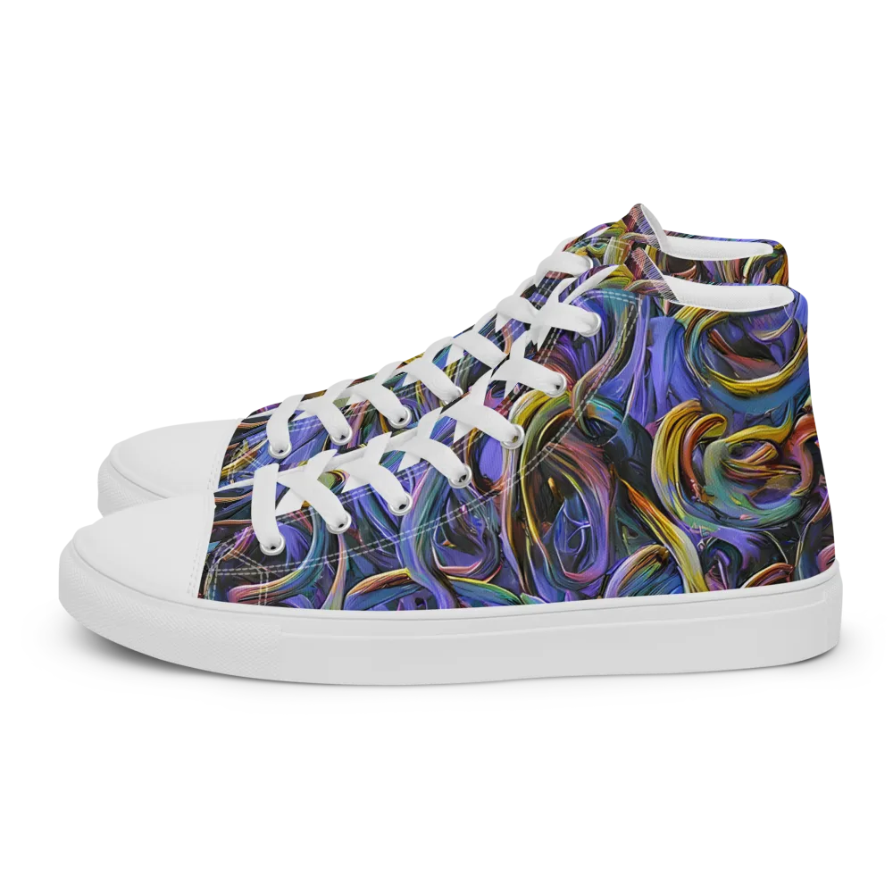 Tanning Twirl on Women's High Top Canvas Shoes — Left
