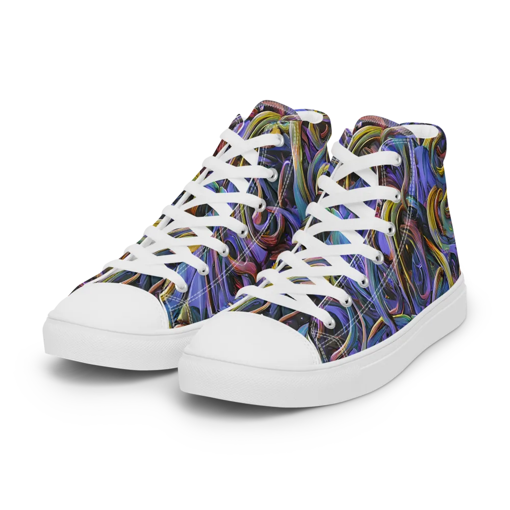 Tanning Twirl on Women's High Top Canvas Shoes — Left Front