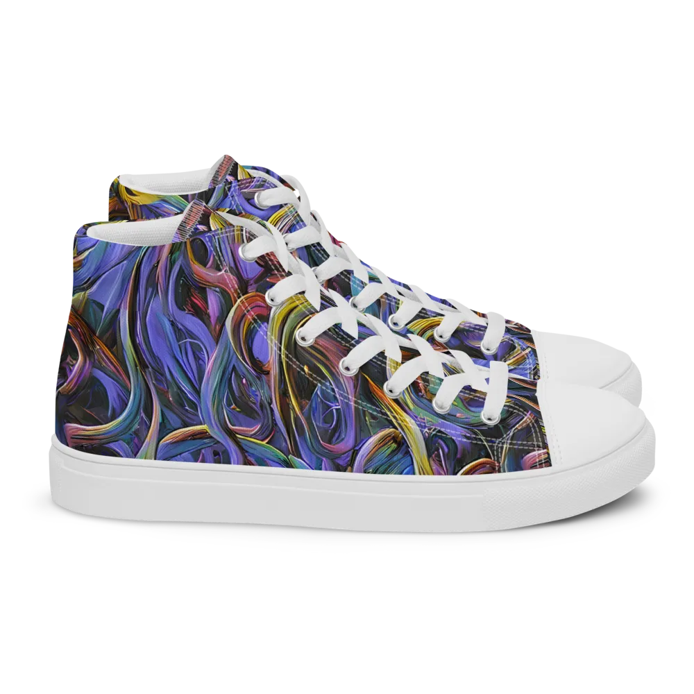 Tanning Twirl on Women's High Top Canvas Shoes — Right