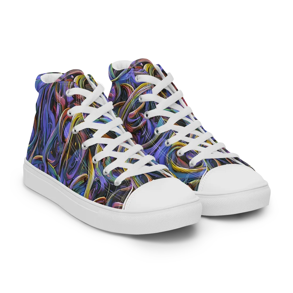 Tanning Twirl on Women's High Top Canvas Shoes — Right Front