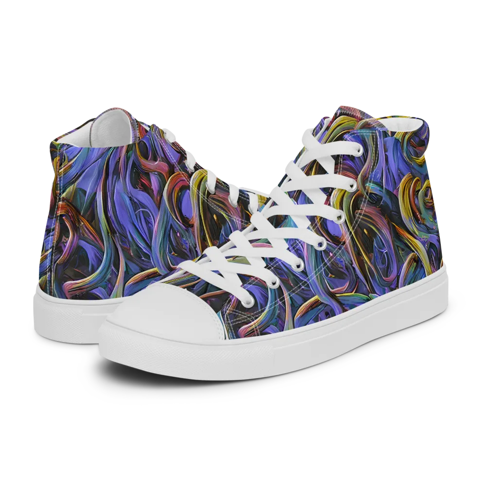 Tanning Twirl on Women's High Top Canvas Shoes — Left