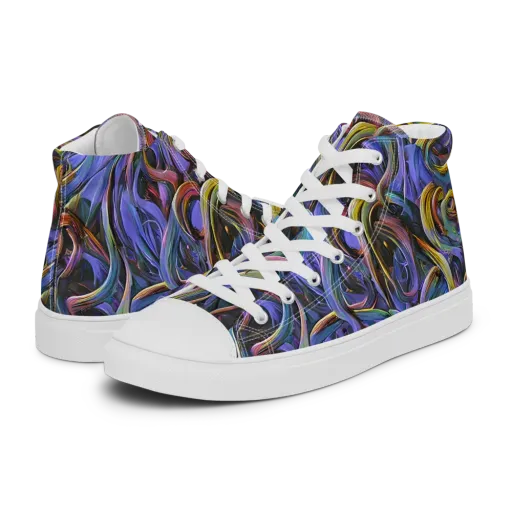 Tanning Twirl on a Women's High Top Canvas Shoes