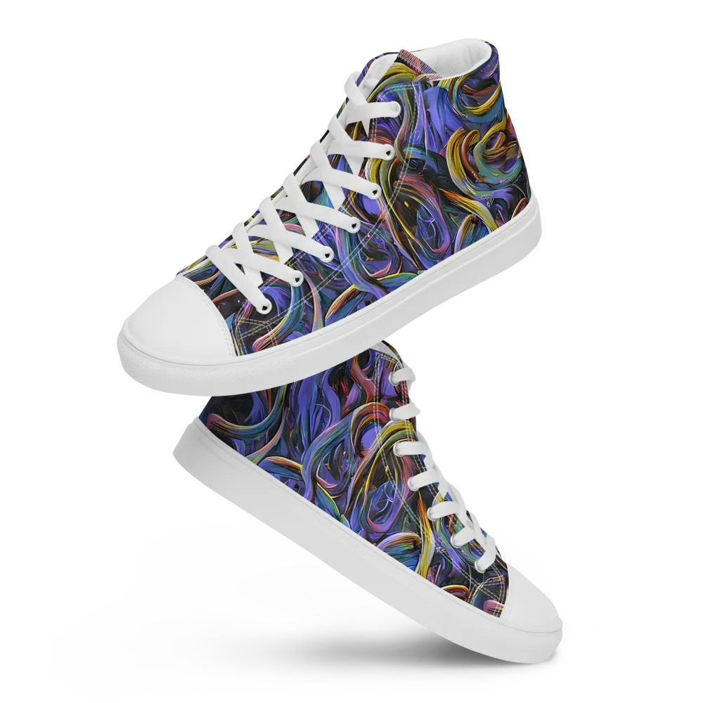 Tanning Twirl on Women's High Top Canvas Shoes — Front