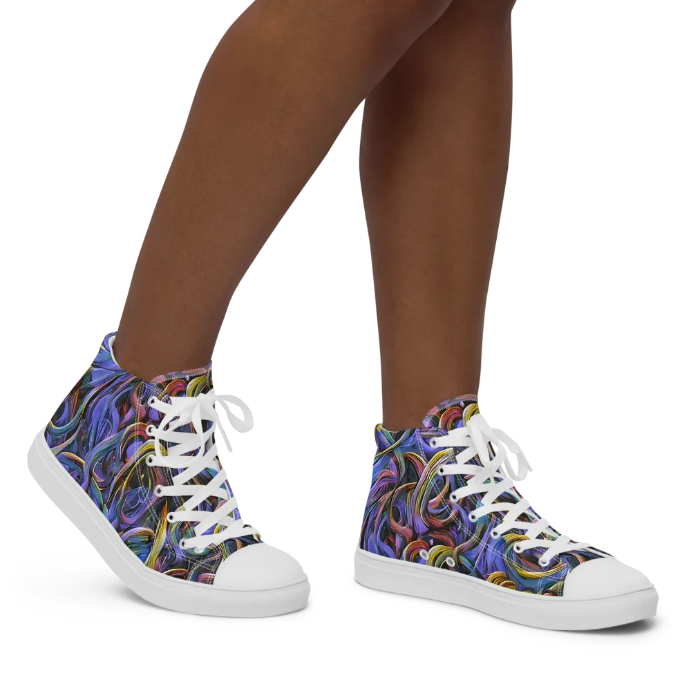Tanning Twirl on Women's High Top Canvas Shoes — Right