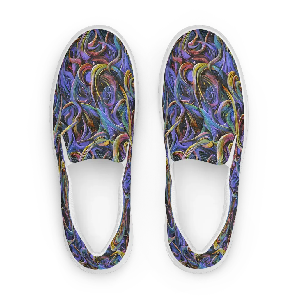 Tanning Twirl on Men's Slip-On Canvas Shoes — Front
