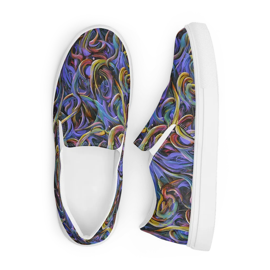 Tanning Twirl on Men's Slip-On Canvas Shoes — Front
